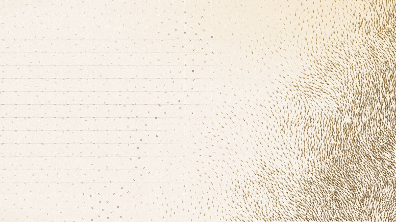 Campo de pelo dorado sobre fondo claro, ilustración de marca de RM