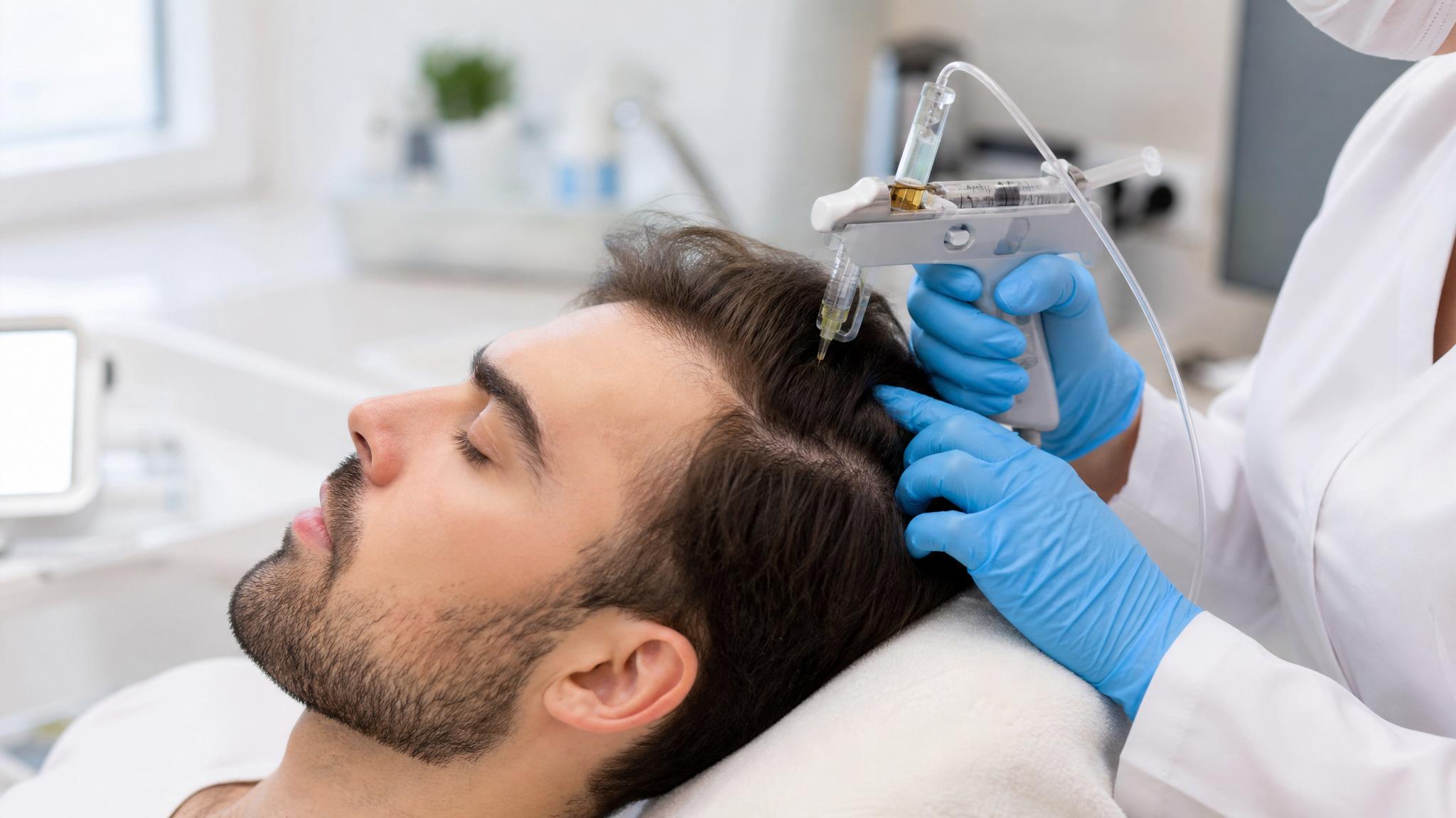 Mesoterapia capilar en Sevilla - sesión de tratamiento en RM Injerto Capilar